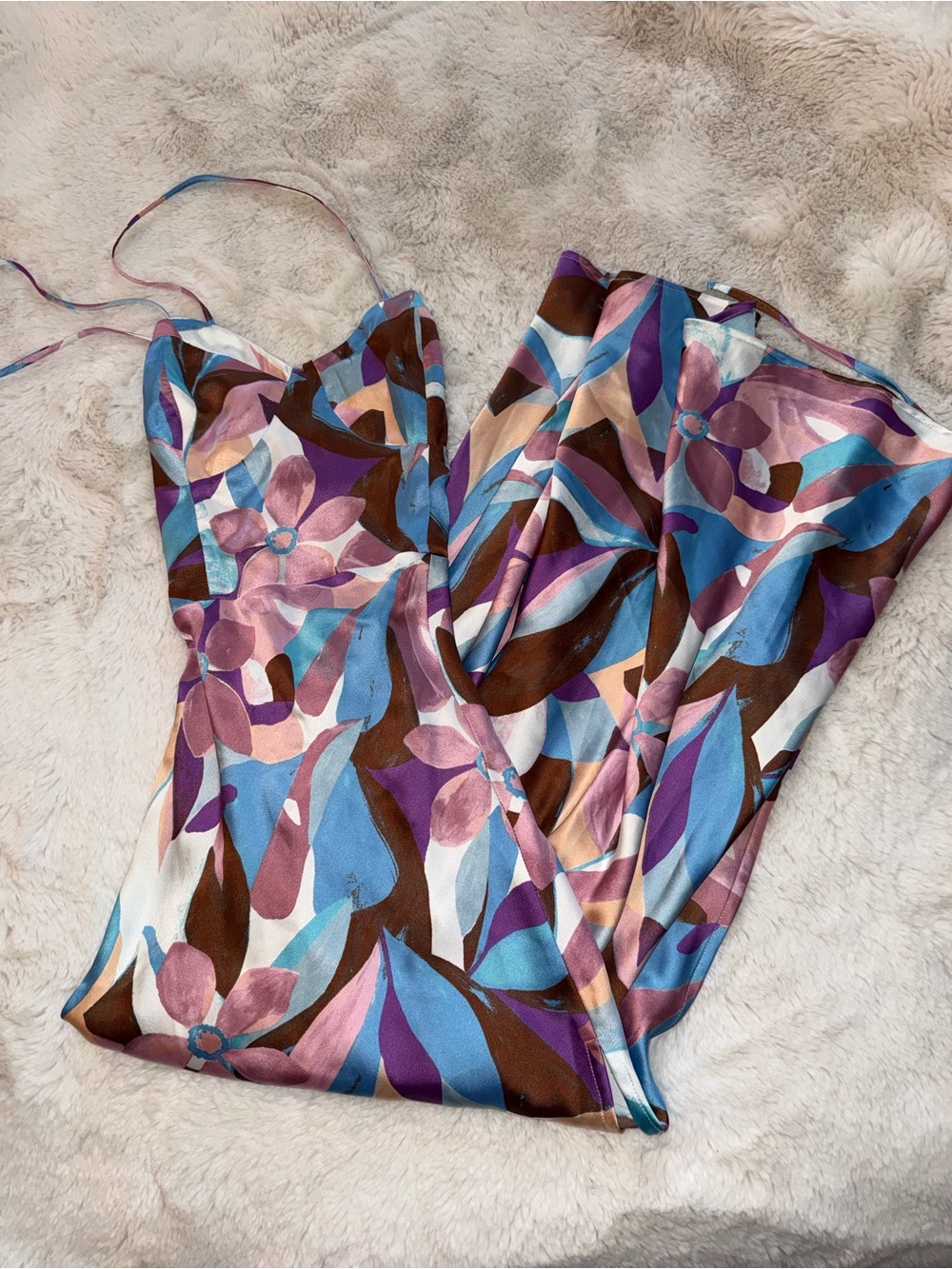 Forever 21 Floral Maxi Dress in Blue, Purple, Brown, Pink